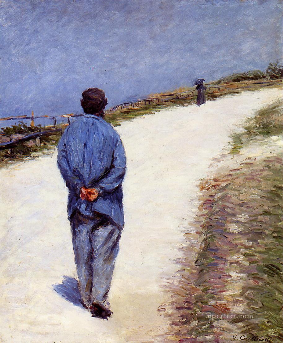 Man in a Smock aka Father Magloire on the Road between Saint Clair and Etreta Gustave Caillebotte Oil Paintings